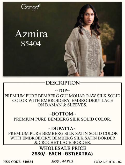 Ganga azmira 5404 cotton dress material at wholesale price